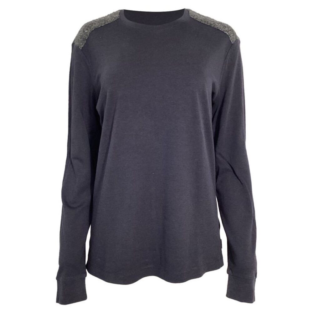 Giorgio Armani Color-Block Sweater in Navy Blue and Grey Cotton